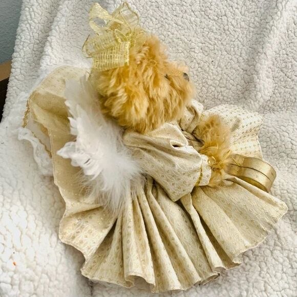 Goldie The 50th Golden Angel‎ Bear 14" Bear by Annette Funicello Knickerbocker - Picture 2 of 12